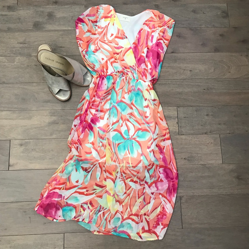 Everly Bright Midi Dress - Small & Med - Brand new